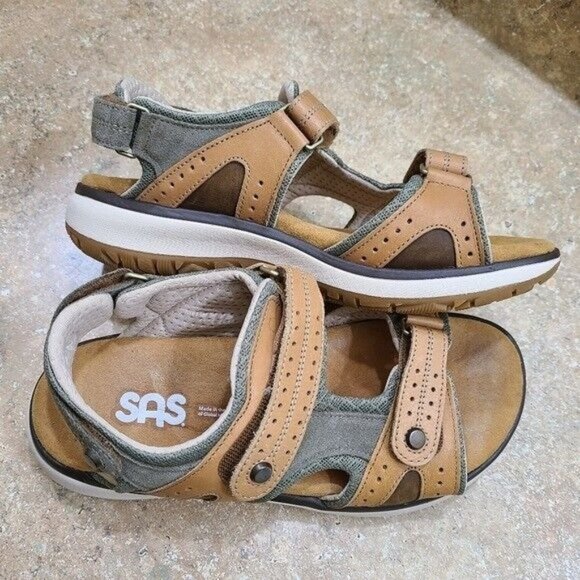 SAS Tan Embark Adjustable Sport Comfort Sandals Shoes Size 6 - Picture 7 of 12